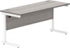 Gala Rectangular Desk with Single Cantilever Legs - 1600mm x 600mm - Alaskan Grey Oak