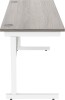 Gala Rectangular Desk with Single Cantilever Legs - 1600mm x 600mm - Alaskan Grey Oak