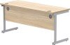 Gala Rectangular Desk with Single Cantilever Legs - 1600mm x 600mm - Canadian Oak
