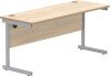 Gala Rectangular Desk with Single Cantilever Legs - 1600mm x 600mm - Canadian Oak