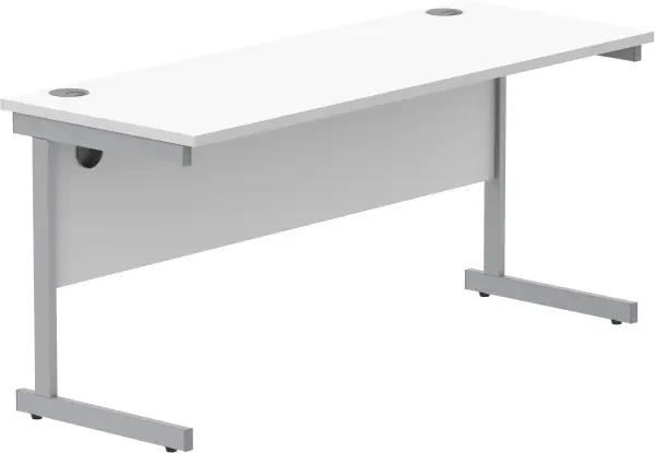 Gala Rectangular Desk with Single Cantilever Legs - 1600mm x 600mm - Arctic White