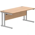 Gala Rectangular Desk with Twin Cantilever Legs - 1600mm x 800mm