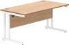 Gala Rectangular Desk with Twin Cantilever Legs - 1600mm x 800mm - Norwegian Beech