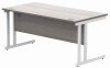 Gala Rectangular Desk with Twin Cantilever Legs - 1600mm x 800mm - Alaskan Grey Oak