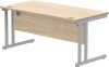 Gala Rectangular Desk with Twin Cantilever Legs - 1600mm x 800mm - Canadian Oak