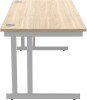 Gala Rectangular Desk with Twin Cantilever Legs - 1600mm x 800mm - Canadian Oak