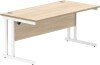 Gala Rectangular Desk with Twin Cantilever Legs - 1600mm x 800mm - Canadian Oak