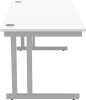 Gala Rectangular Desk with Twin Cantilever Legs - 1600mm x 800mm - Arctic White