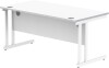 Gala Rectangular Desk with Twin Cantilever Legs - 1600mm x 800mm - Arctic White