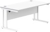 Gala Rectangular Desk with Twin Cantilever Legs - 1600mm x 800mm - Arctic White