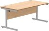 Gala Rectangular Desk with Single Cantilever Frame - 1600mm x 800mm - Norwegian Beech