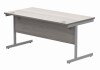Gala Rectangular Desk with Single Cantilever Frame - 1600mm x 800mm - Alaskan Grey Oak