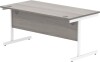 Gala Rectangular Desk with Single Cantilever Frame - 1600mm x 800mm - Alaskan Grey Oak