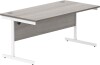 Gala Rectangular Desk with Single Cantilever Frame - 1600mm x 800mm - Alaskan Grey Oak