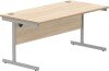 Gala Rectangular Desk with Single Cantilever Frame - 1600mm x 800mm - Canadian Oak
