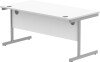 Gala Rectangular Desk with Single Cantilever Frame - 1600mm x 800mm - Arctic White