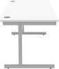 Gala Rectangular Desk with Single Cantilever Frame - 1600mm x 800mm - Arctic White