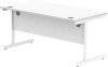 Gala Rectangular Desk with Single Cantilever Frame - 1600mm x 800mm - Arctic White