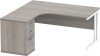 Gala Corner Desk - 1600mm x 1200mm & Desk High Pedestal - Alaskan Grey Oak