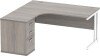 Gala Corner Desk - 1800mm x 1200mm & Desk High Pedestal - Alaskan Grey Oak