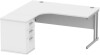 Gala Corner Desk - 1600mm x 1200mm & Desk High Pedestal - Arctic White