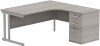 Gala Corner Desk - 1800mm x 1200mm & Desk High Pedestal - Alaskan Grey Oak