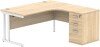 Gala Corner Desk - 1600mm x 1200mm & Desk High Pedestal - Canadian Oak