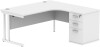 Gala Corner Desk - 1800mm x 1200mm & Desk High Pedestal - Arctic White