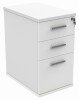 Gala Desk High Pedestal - 600mm Deep - Arctic White