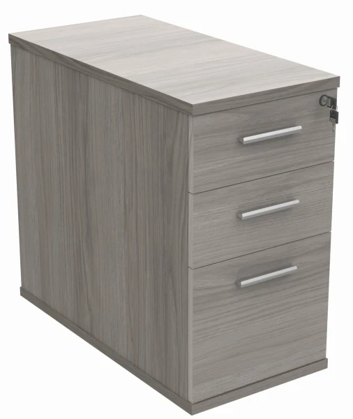 Gala Desk High Pedestal - 800mm Deep - Alaskan Grey Oak