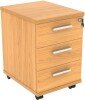 Gala Mobile Under Desk Pedestal - 3 Drawers - Norwegian Beech