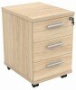 Gala Mobile Under Desk Pedestal - 3 Drawers - Canadian Oak