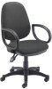 TC Calypso Ergo Chair With Fixed Arms - Charcoal