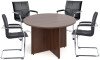 Dams 1200mm Round Meeting Table & 4 Chairs - Walnut