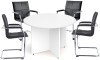 Dams 1200mm Round Meeting Table & 4 Chairs - White