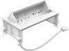 Metalicon In-desk Power Module with Lid & Surround, 0.5m Drop Cable with Gst 3-pole Male Connector, Black - White