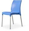 Tabilo Vibe Polypropylene Chair - Aluminium Legs - Cornflower Blue
