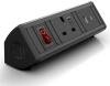 Metalicon Boost Desktop Module - 1 Mains Power, 1 USB-A, 1 USB-C - Black