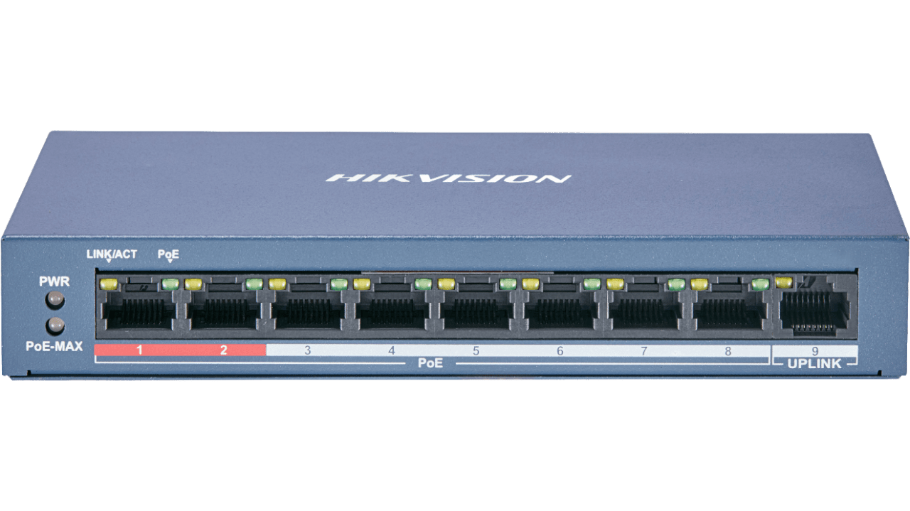 hikvision 8 port poe switch with 2 uplink