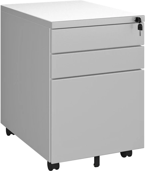 Dams Metal 3 Drawer Under Desk Steel Pedestal - Silver