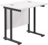 TC Twin Upright Rectangular Desk with Twin Cantilever Legs - 800mm x 600mm - White