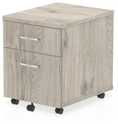 Dynamic Impulse Pedestal - 2 Drawer - Grey oak