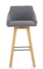 Dynamic Carmen Grey Fabric Wooden Leg High Stool - Grey