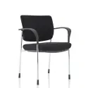 Dynamic Brunswick Deluxe Black Fabric Back Chrome Frame Chair With Arms