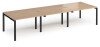 Dams Adapt Bench Desk Six Person Back To Back - 3600 x 1200mm - Beech