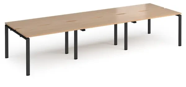 Dams Adapt Bench Desk Six Person Back To Back - 3600 x 1200mm - Beech