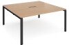 Dams Adapt Square Boardroom Table 1600 x 1600mm with Central Cutout 272 x 132mm - Beech