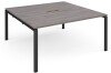 Dams Adapt Square Boardroom Table 1600 x 1600mm with Central Cutout 272 x 132mm - Grey Oak