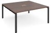 Dams Adapt Square Boardroom Table 1600 x 1600mm with Central Cutout 272 x 132mm - Walnut