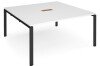 Dams Adapt Square Boardroom Table 1600 x 1600mm with Central Cutout 272 x 132mm - White
